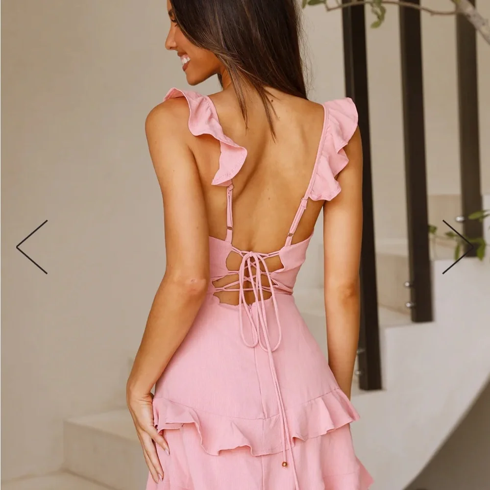 Hello Molly Pink Ruffle Mini Dress - Picture 3 of 3